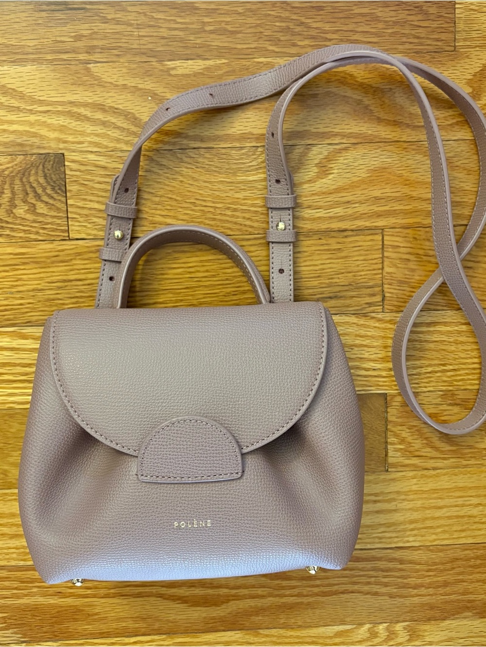 Polene Numero Un Nano Textured Lilac Crossbody Bag - Picture 6 of 9